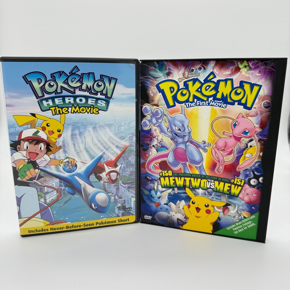 2 DVD Movies: Pokemon Heroes: The Movie & Pokemon the First Movie: Mewtwo vs Mew